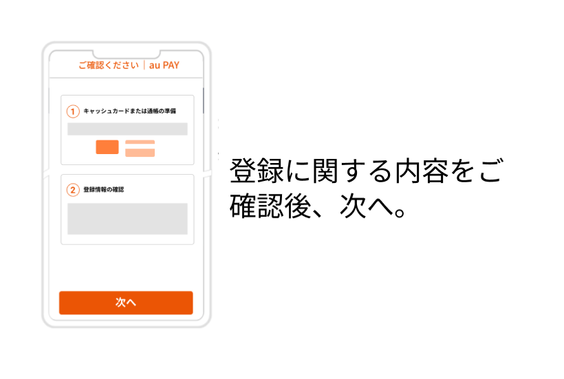登録に関する内容をご確認の上、次へ。
