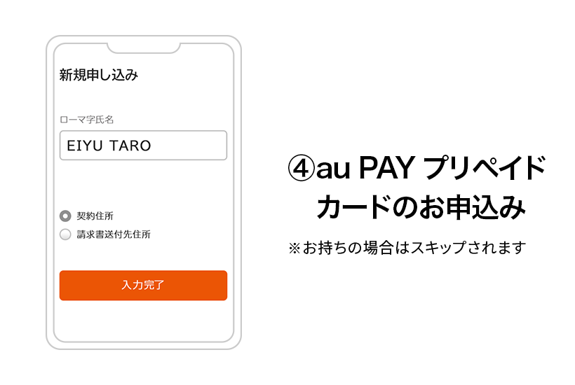(4)au PAY プリペイドカードのお申込み